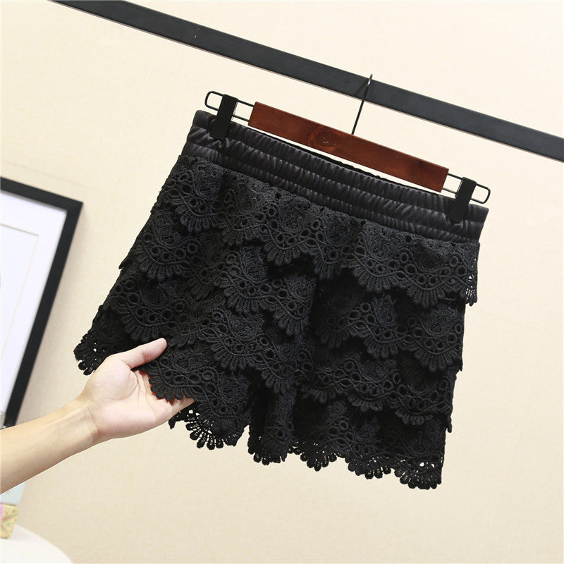 Crochet Lace Layered Shorts