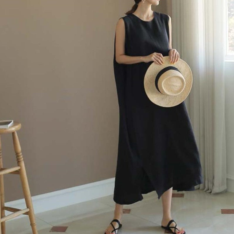 Sleeveless Round Neck Maxi Dress