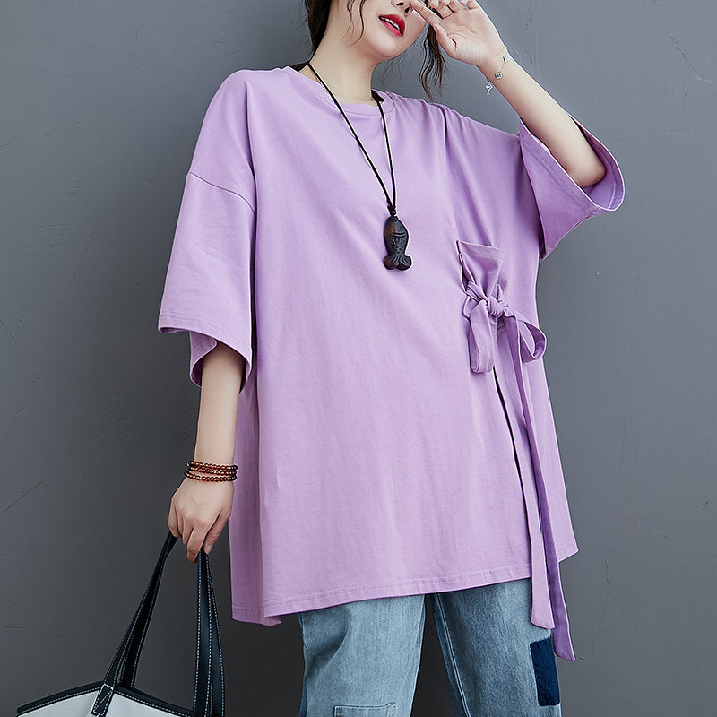 Side Ribbon Designer Oversized Tee