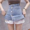 High Waist Denim A-Line Skirt